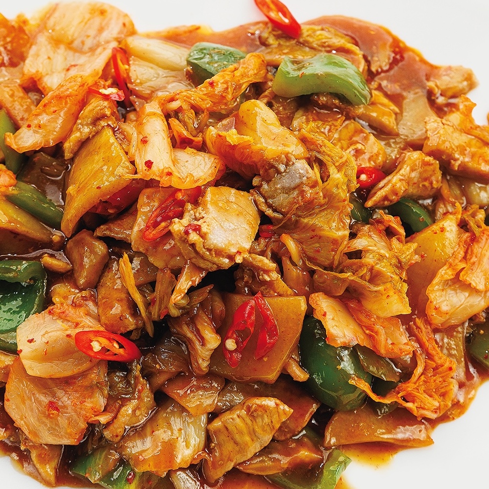 209 Жареная картошка со свининой и ким чи